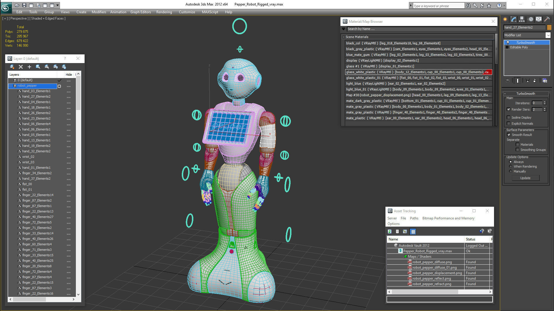Pepper Robot Rigged 3D model_21