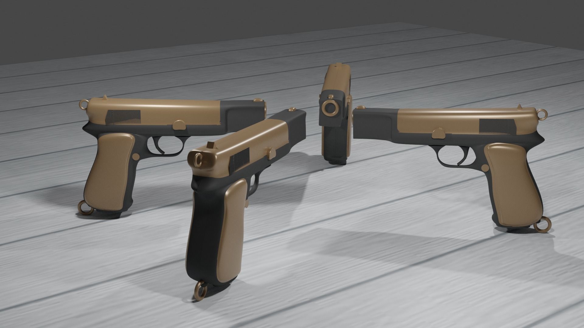 pistle three pistols 3D model_1
