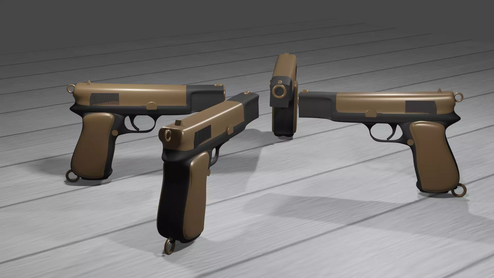 pistle three pistols 3D model_0