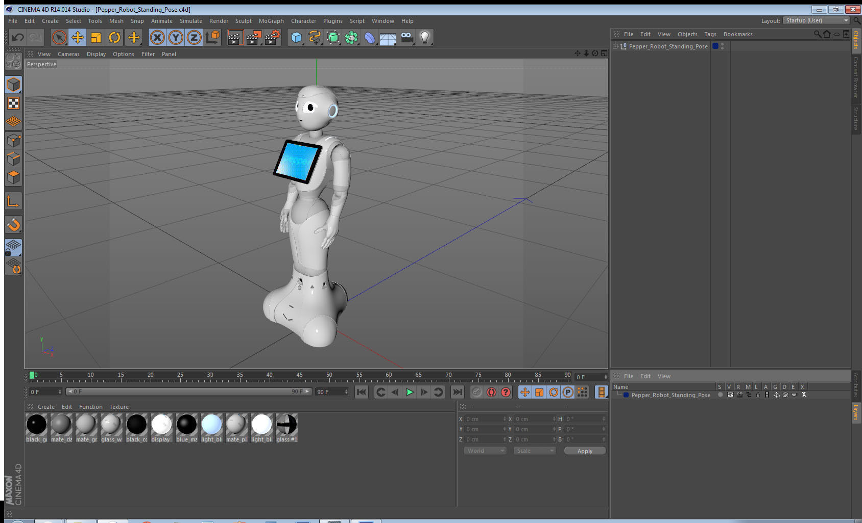 Pepper Robot Standing Pose 3D model_19