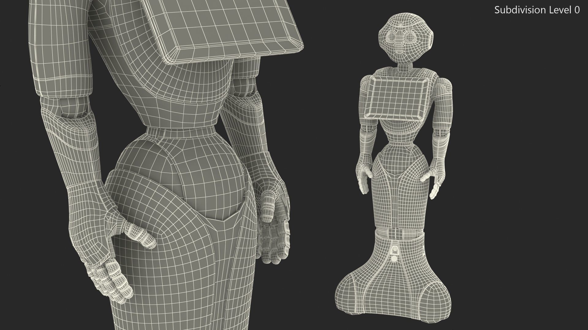 Pepper Robot Standing Pose 3D model_14