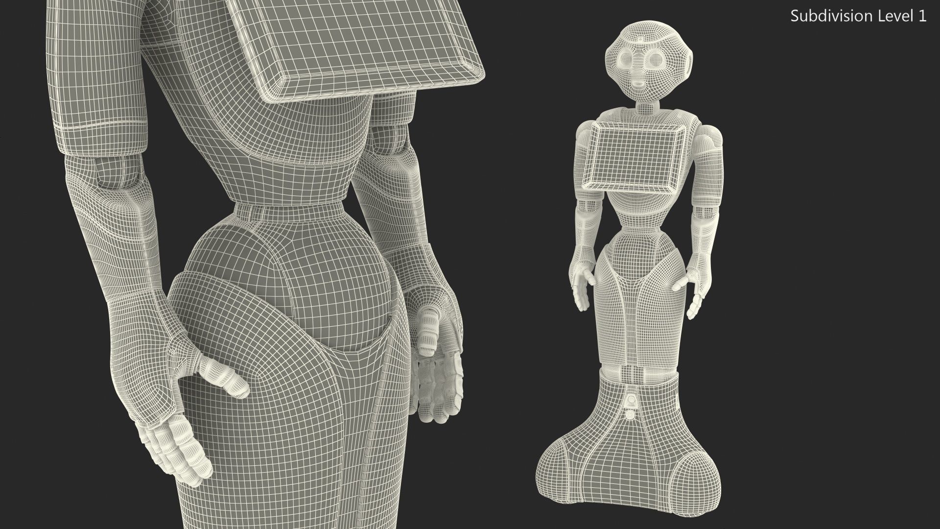 Pepper Robot Standing Pose 3D model_15