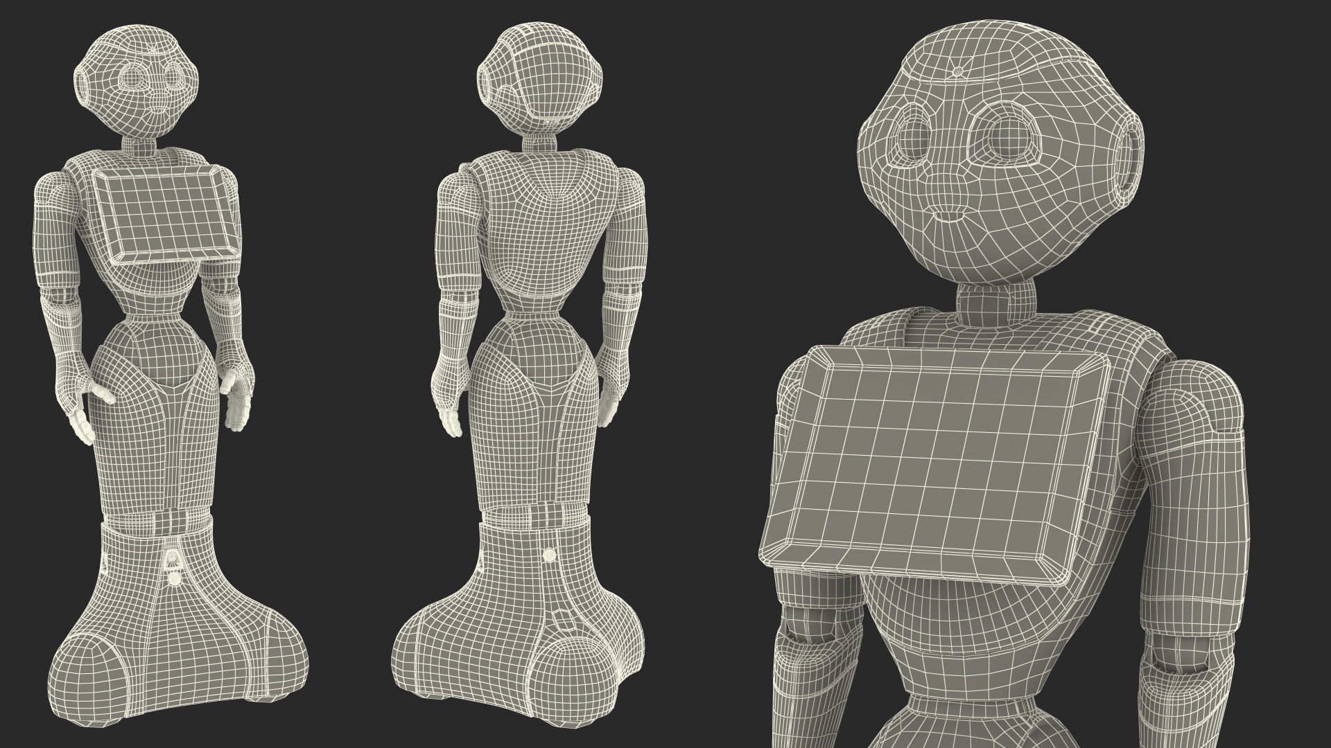 Pepper Robot Standing Pose 3D model_21