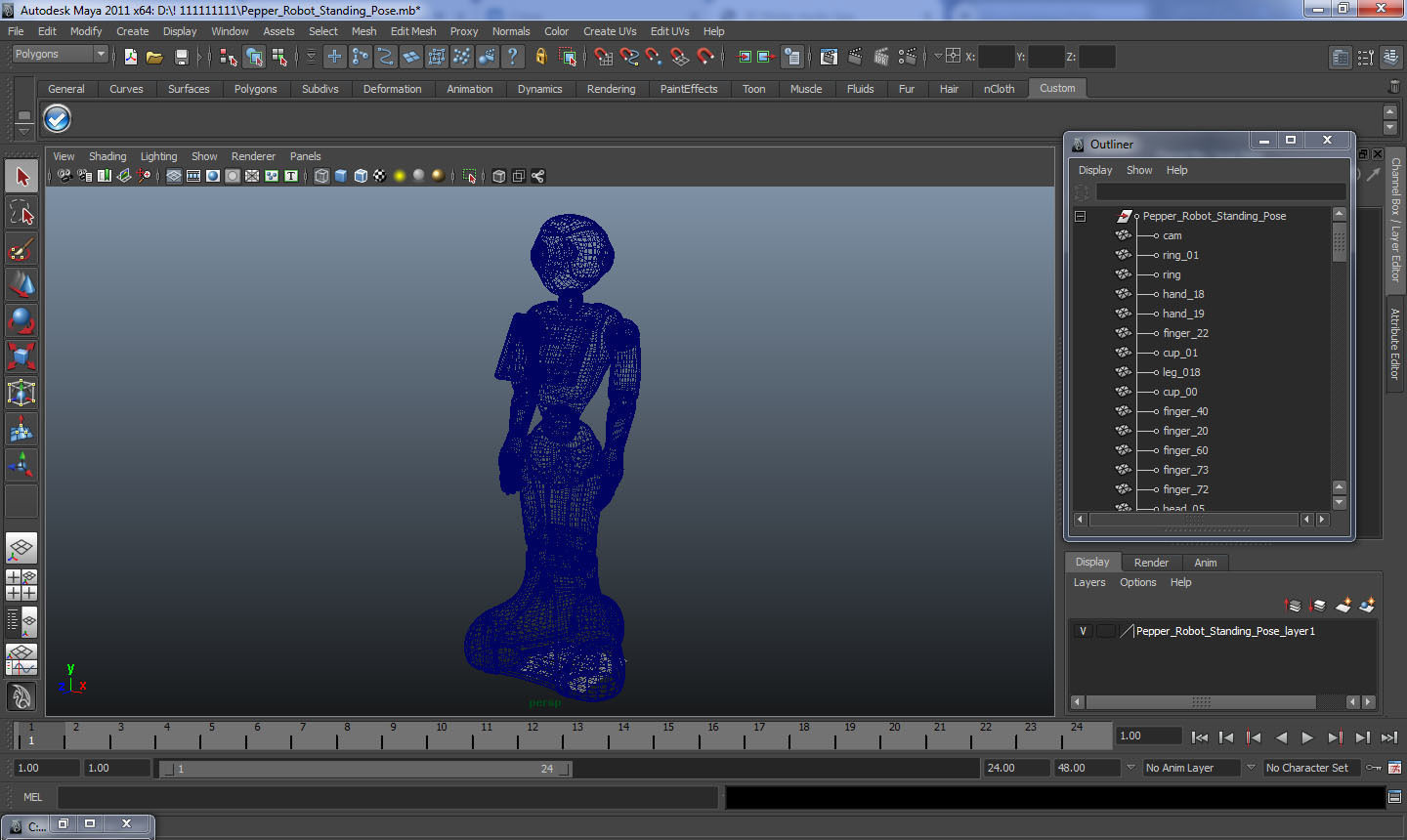 Pepper Robot Standing Pose 3D model_18