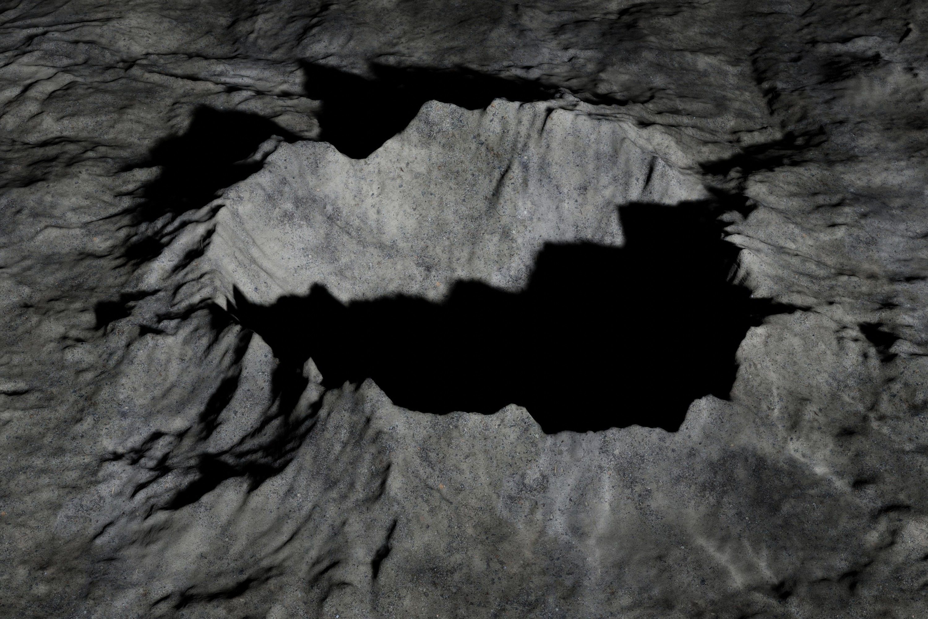 Alien Planet Moon Crater Sci-Fi Fantasy Scenery 3D model_12