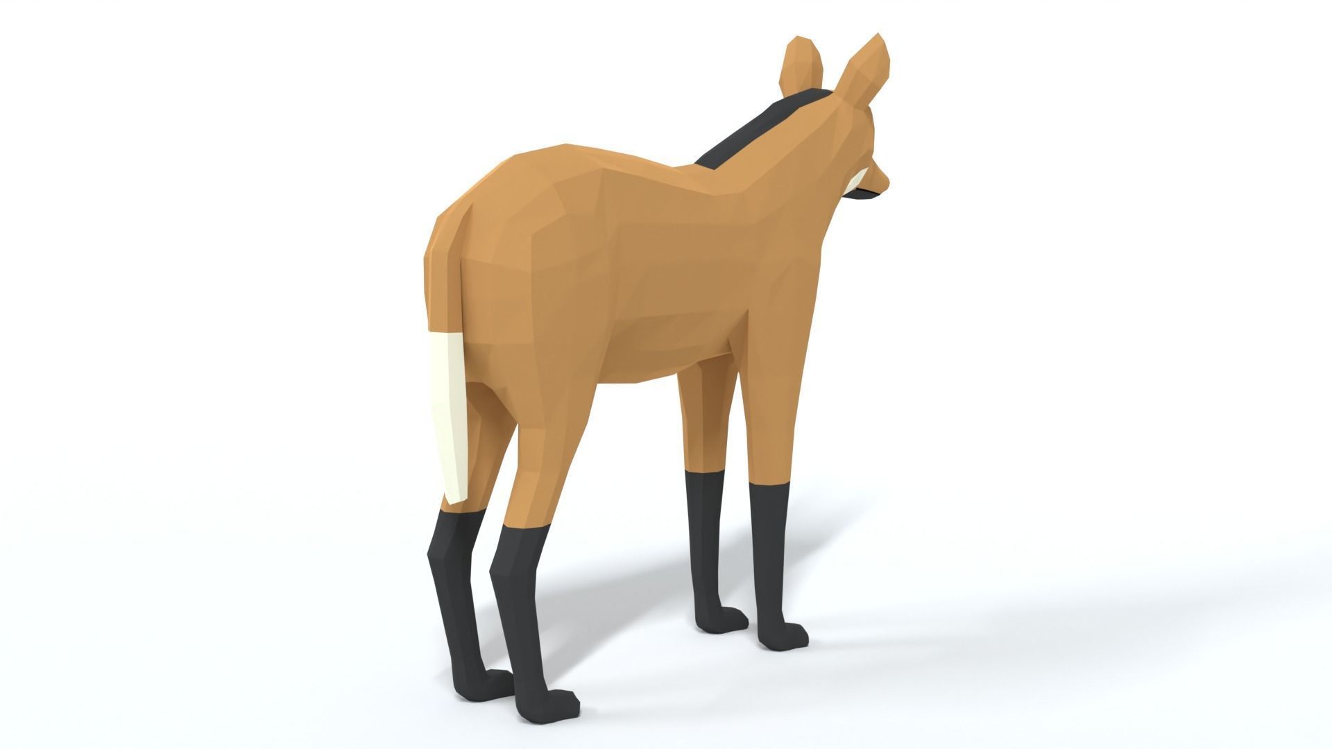 Low Poly Cartoon Maned Wolf Low-poly 3D model_4