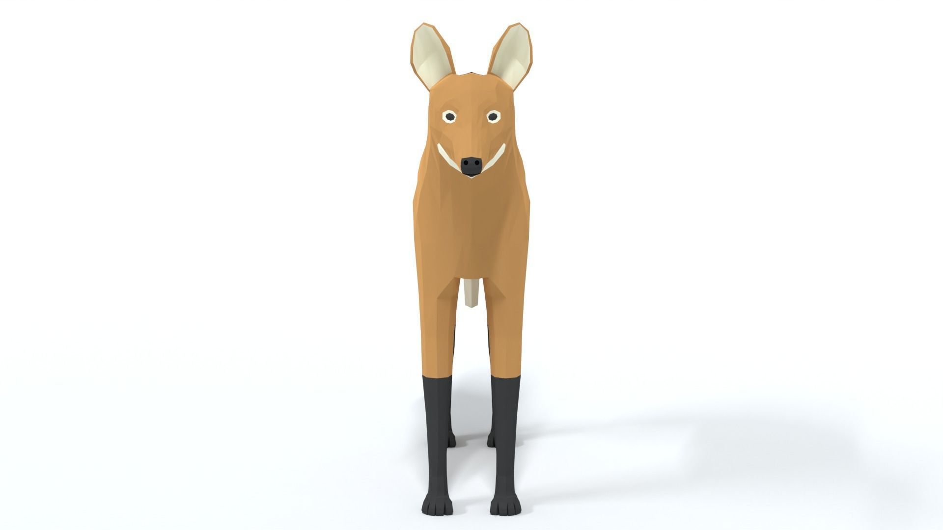 Low Poly Cartoon Maned Wolf Low-poly 3D model_7