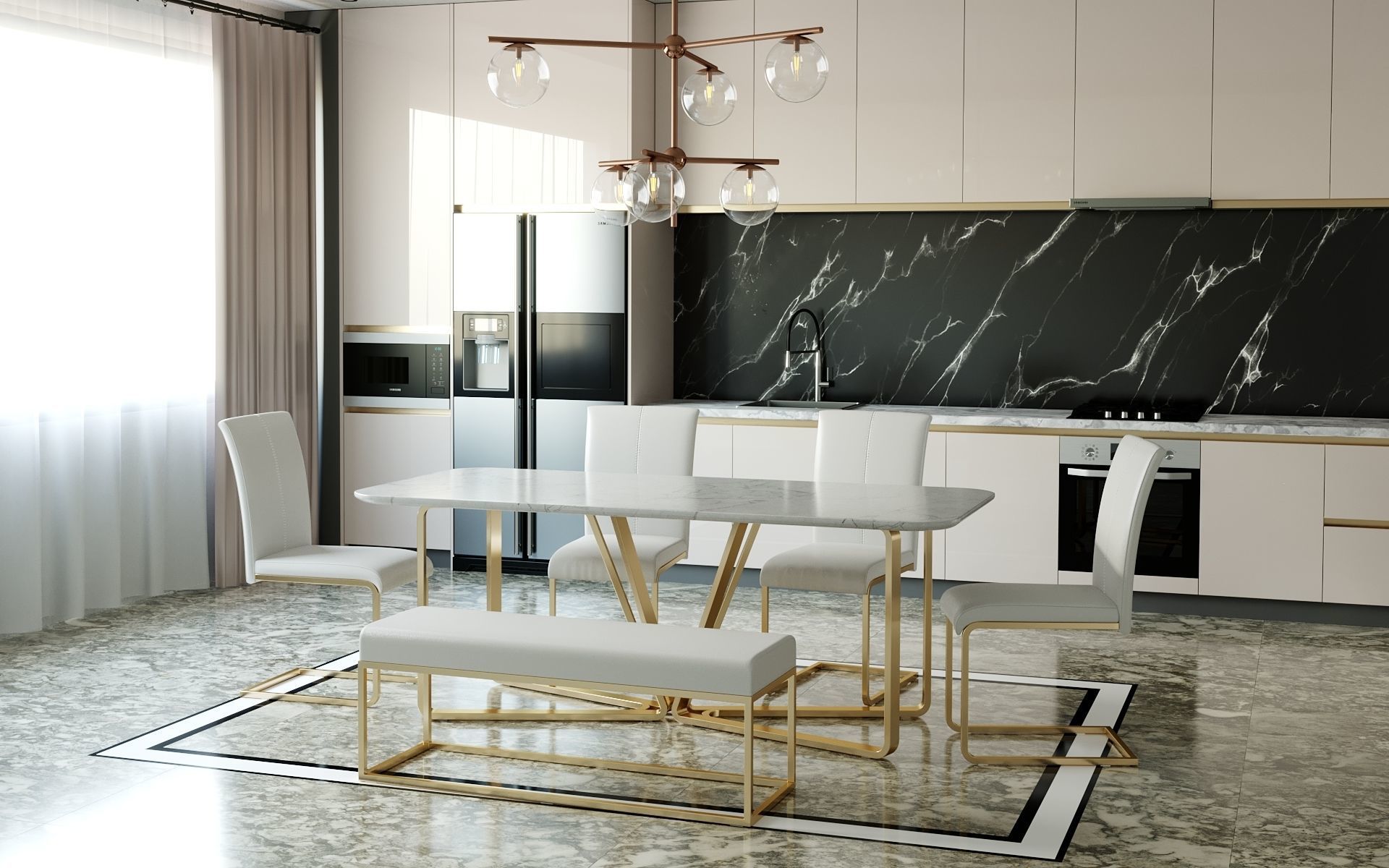 Kitchen scene 3D model_4