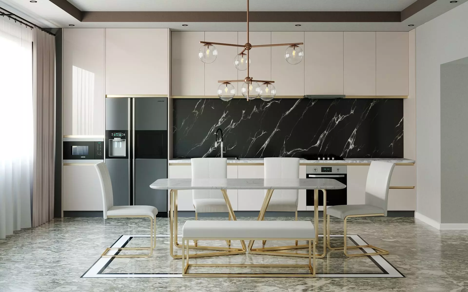 Kitchen scene 3D model_0