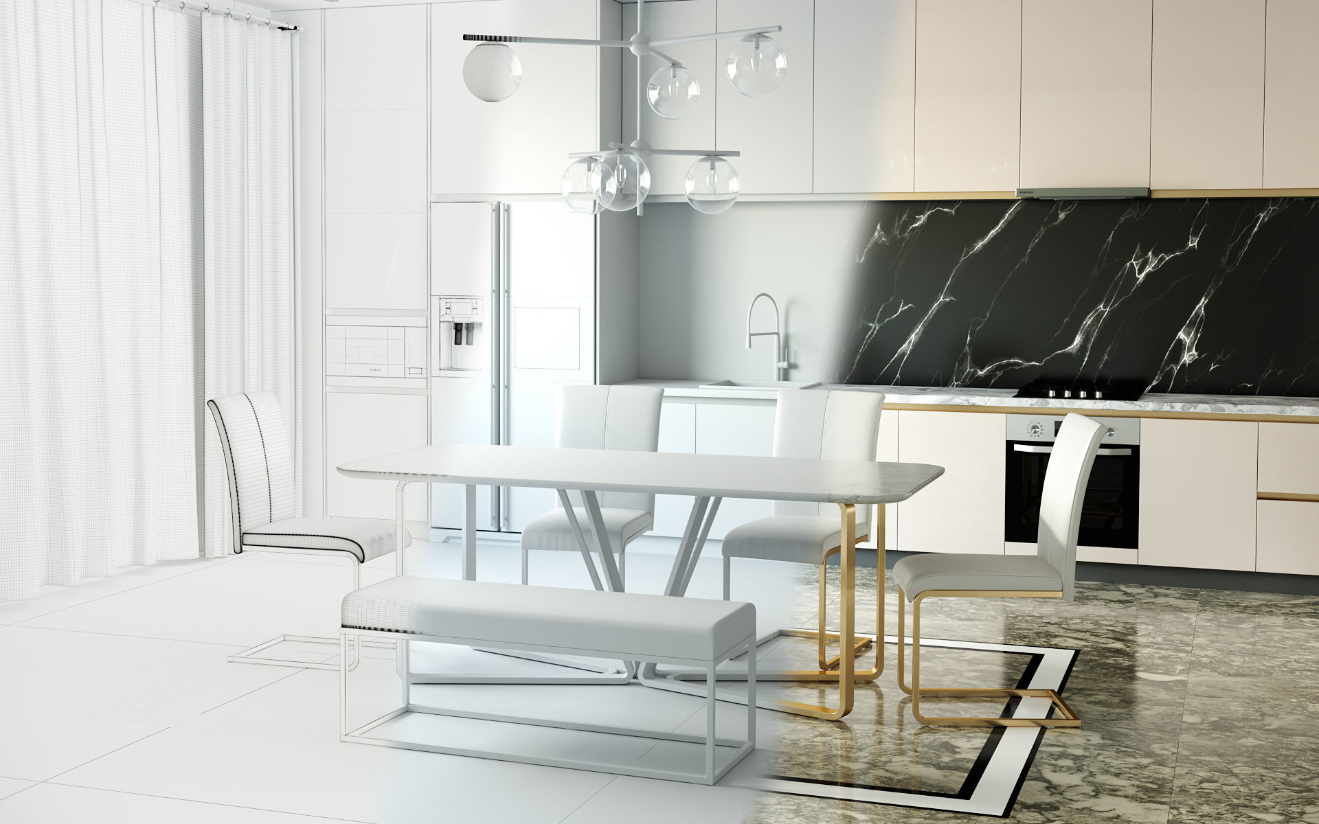 Kitchen scene 3D model_5
