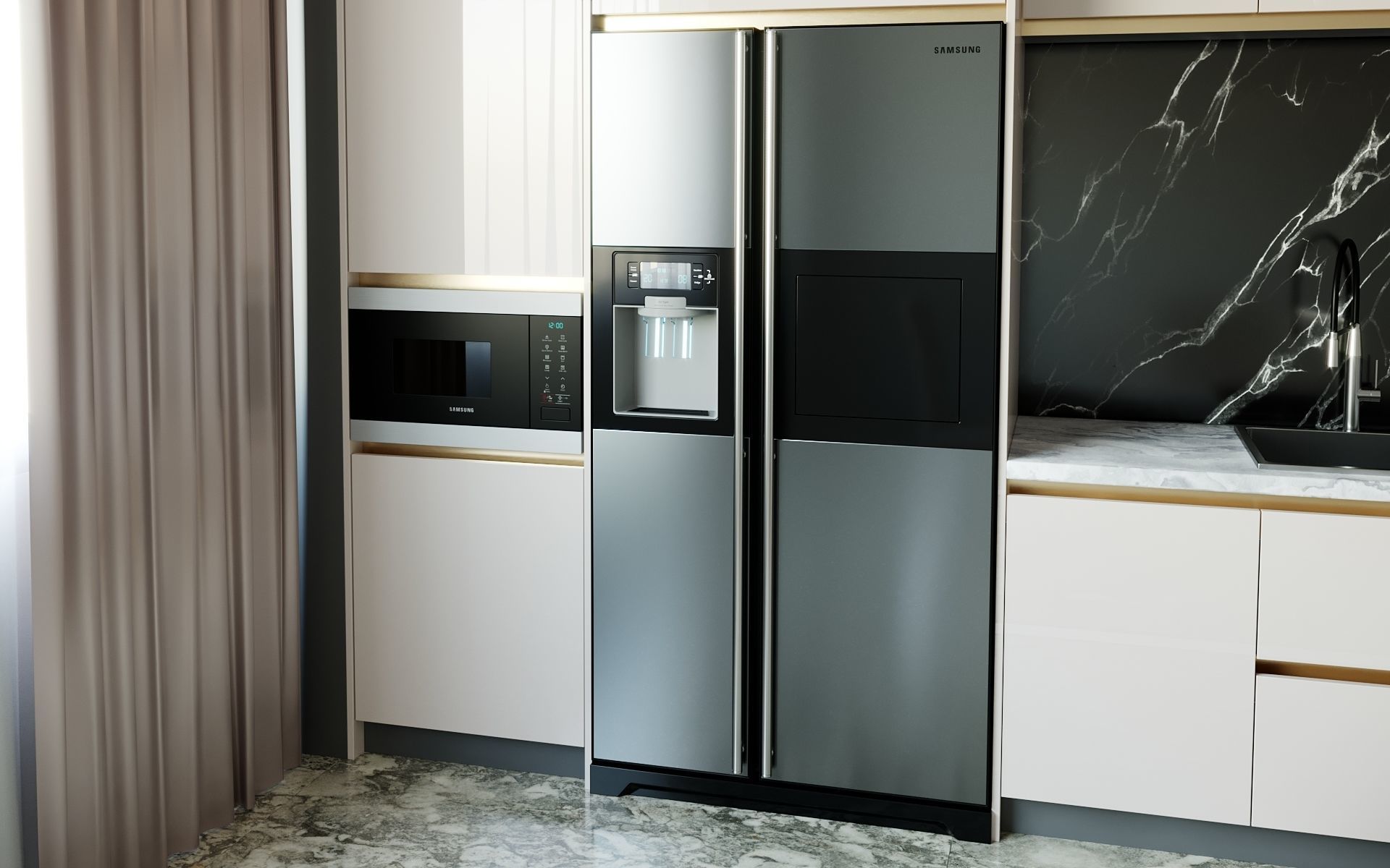 Kitchen scene 3D model_1