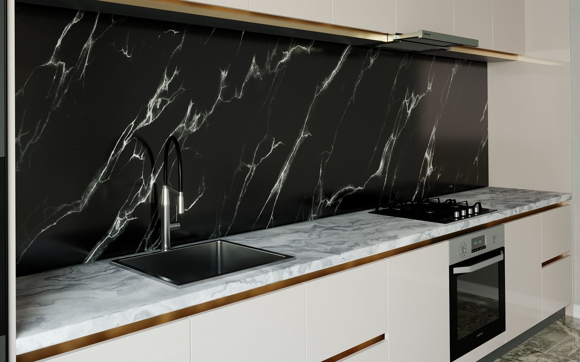 Kitchen scene 3D model_2