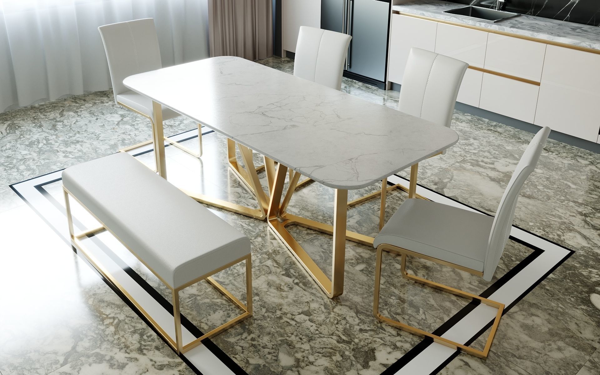 Kitchen scene 3D model_3