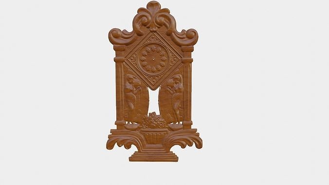 Wooden Clock Decor For Wood Carving 3D print model