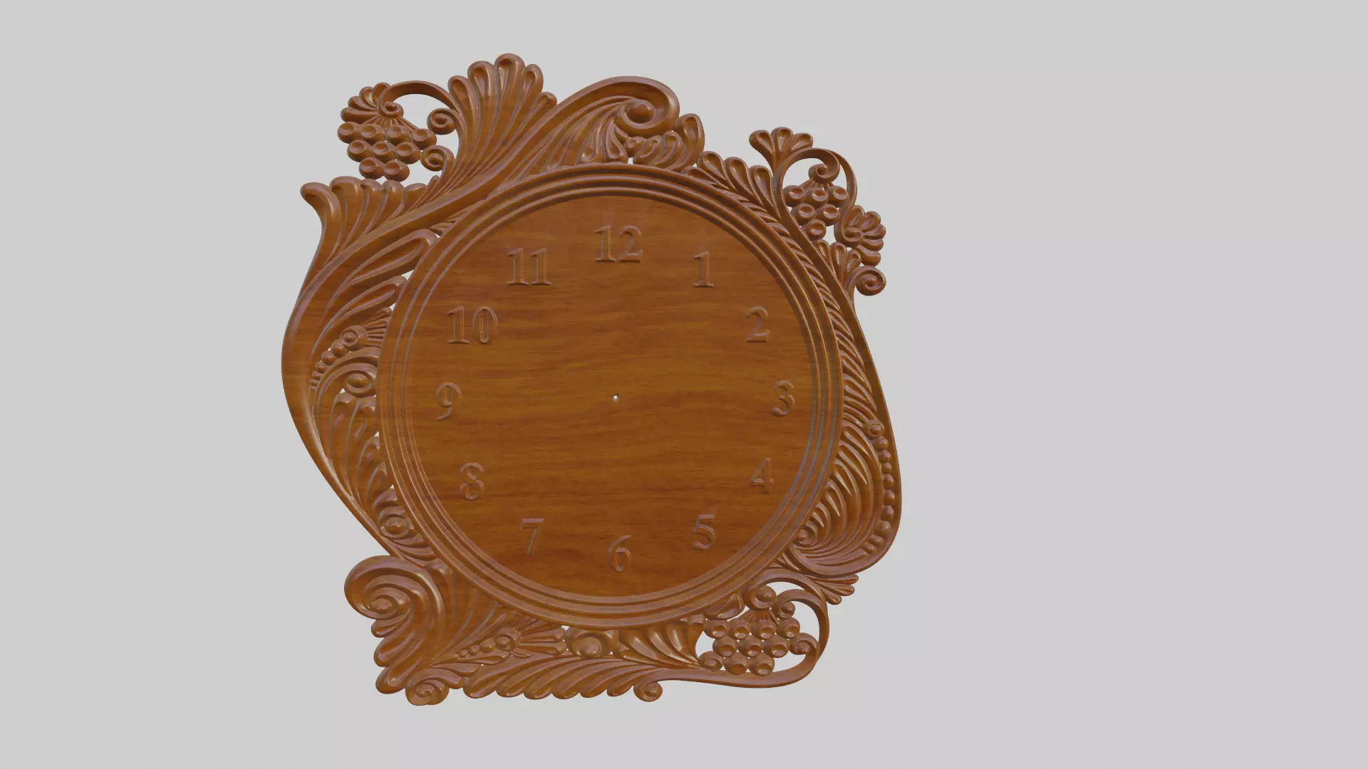 Wooden Clock Decor For Wood Carving 3D print model