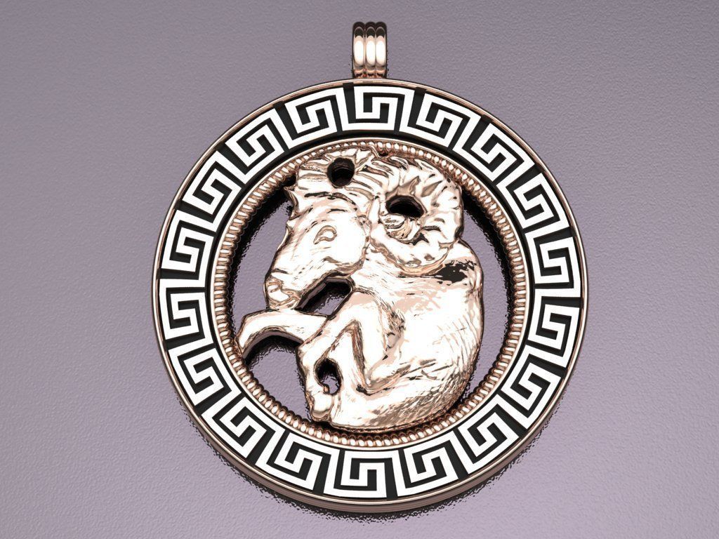 Goat pendant - Capricorn  3D print model_8