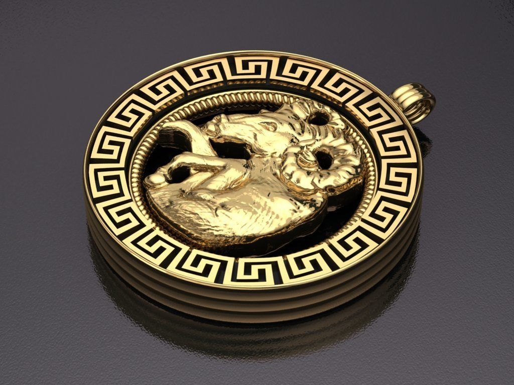 Goat pendant - Capricorn  3D print model_3