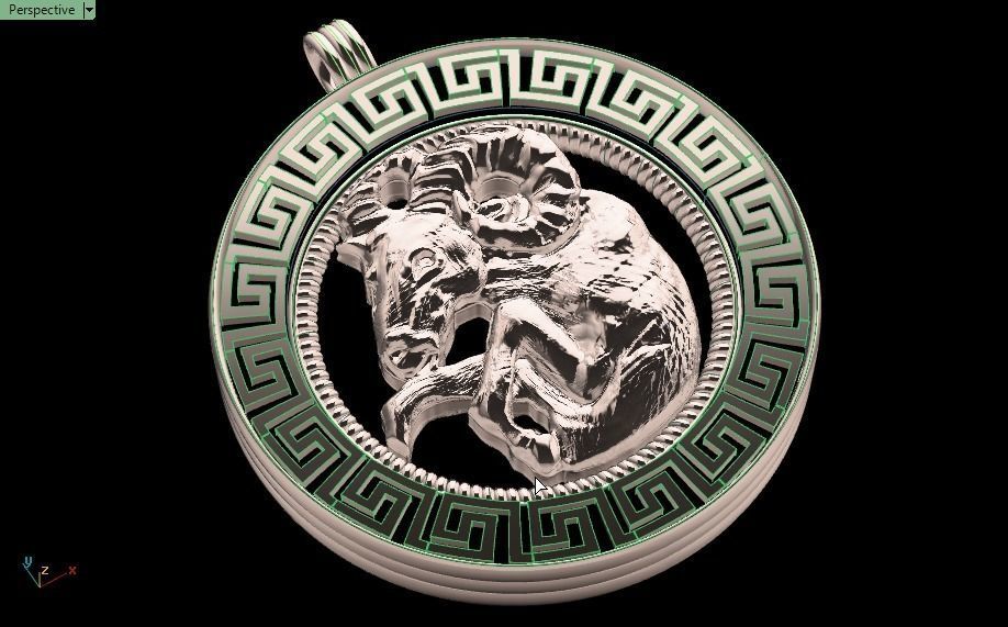 Goat pendant - Capricorn  3D print model_15