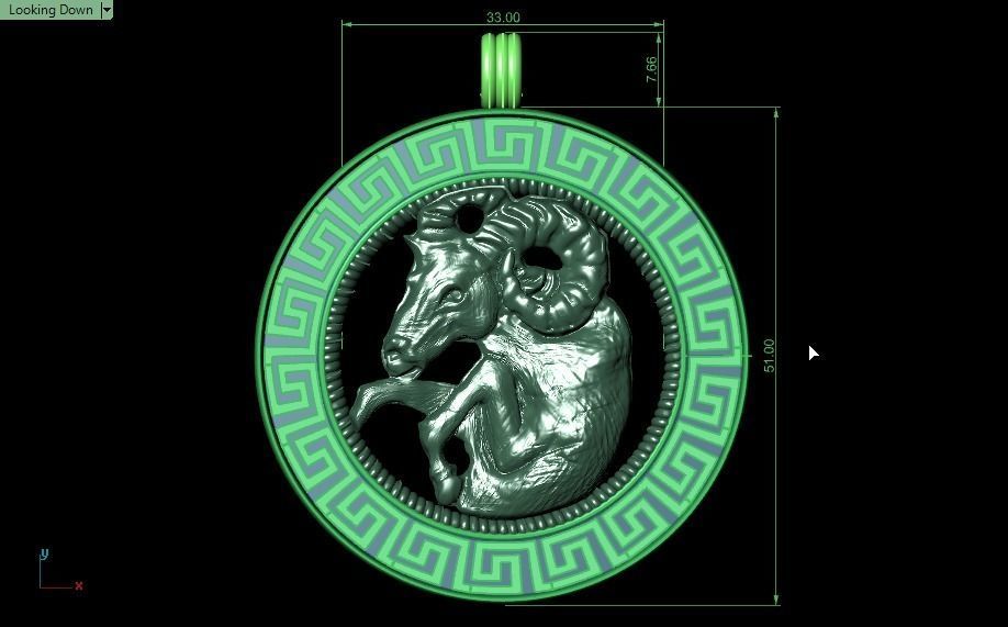 Goat pendant - Capricorn  3D print model_10