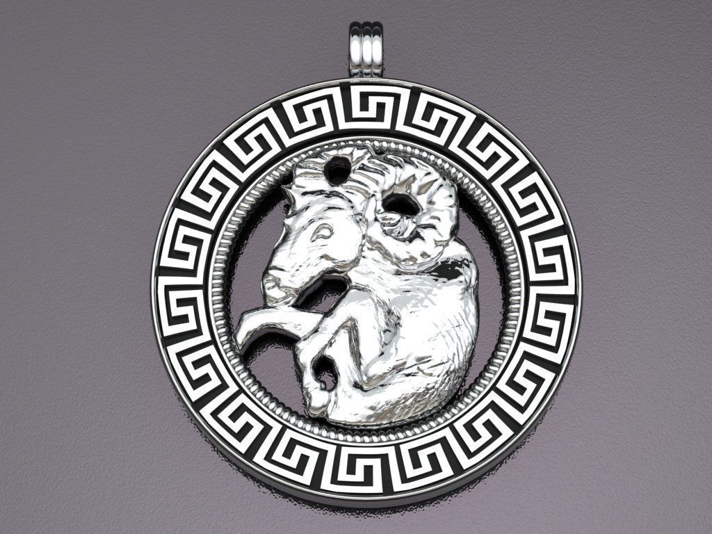 Goat pendant - Capricorn  3D print model_9