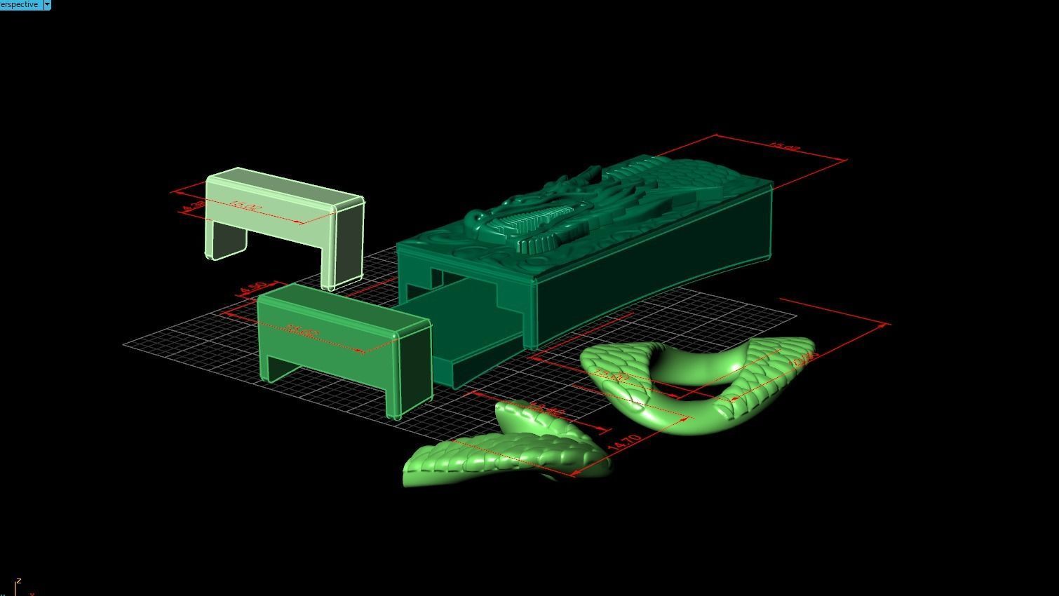 Dragon Bracelet 3D print model_4