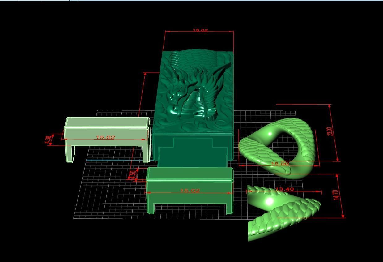 Dragon Bracelet 3D print model_5