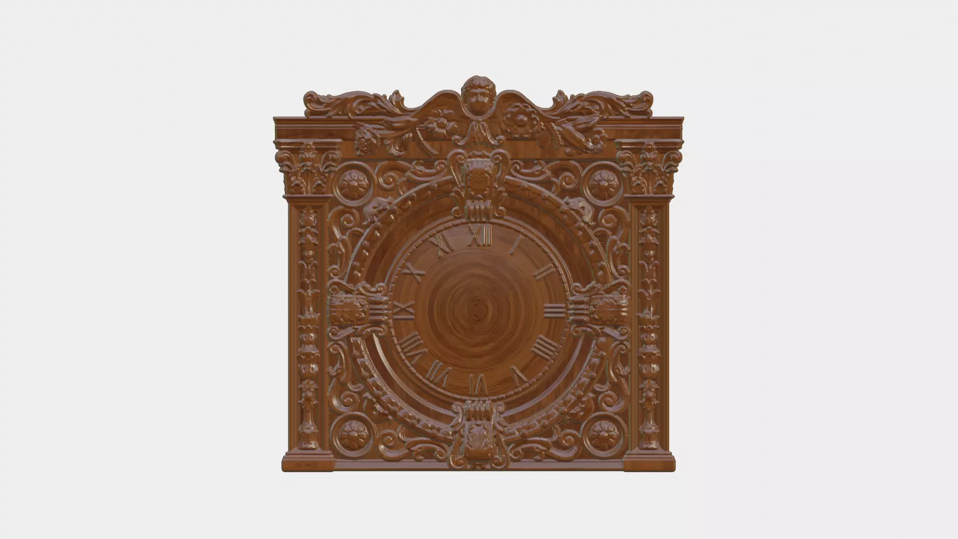 Wooden Clock Decor For Wood Carving 3D print model