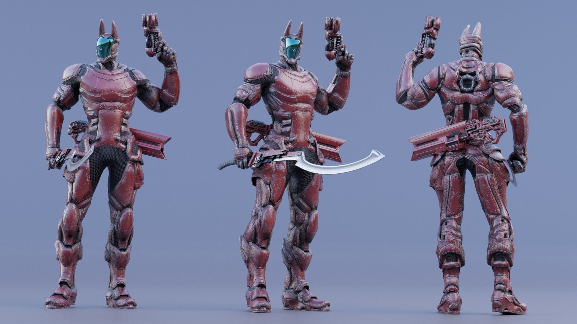 LOW POLY ROBOT -  ANUBIS  Low-poly 3D model_12