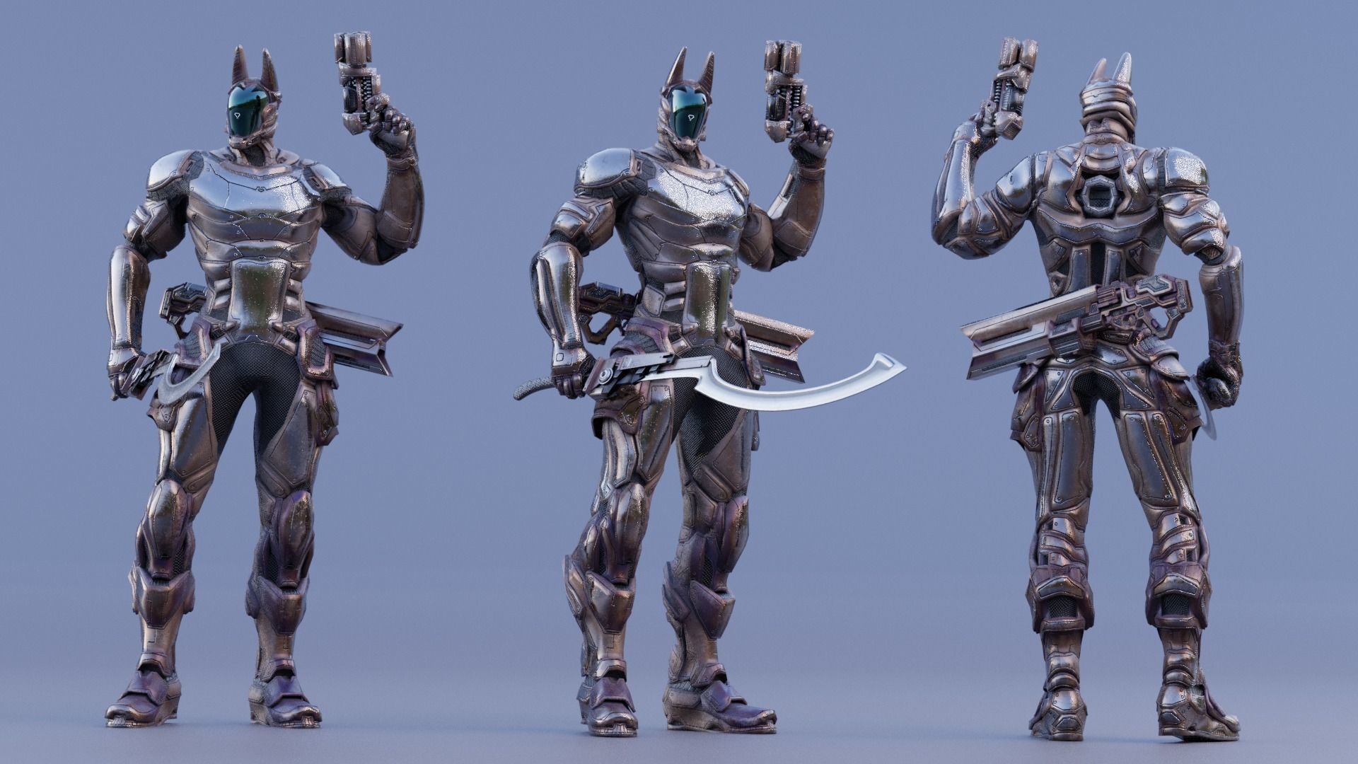 LOW POLY ROBOT -  ANUBIS  Low-poly 3D model_10