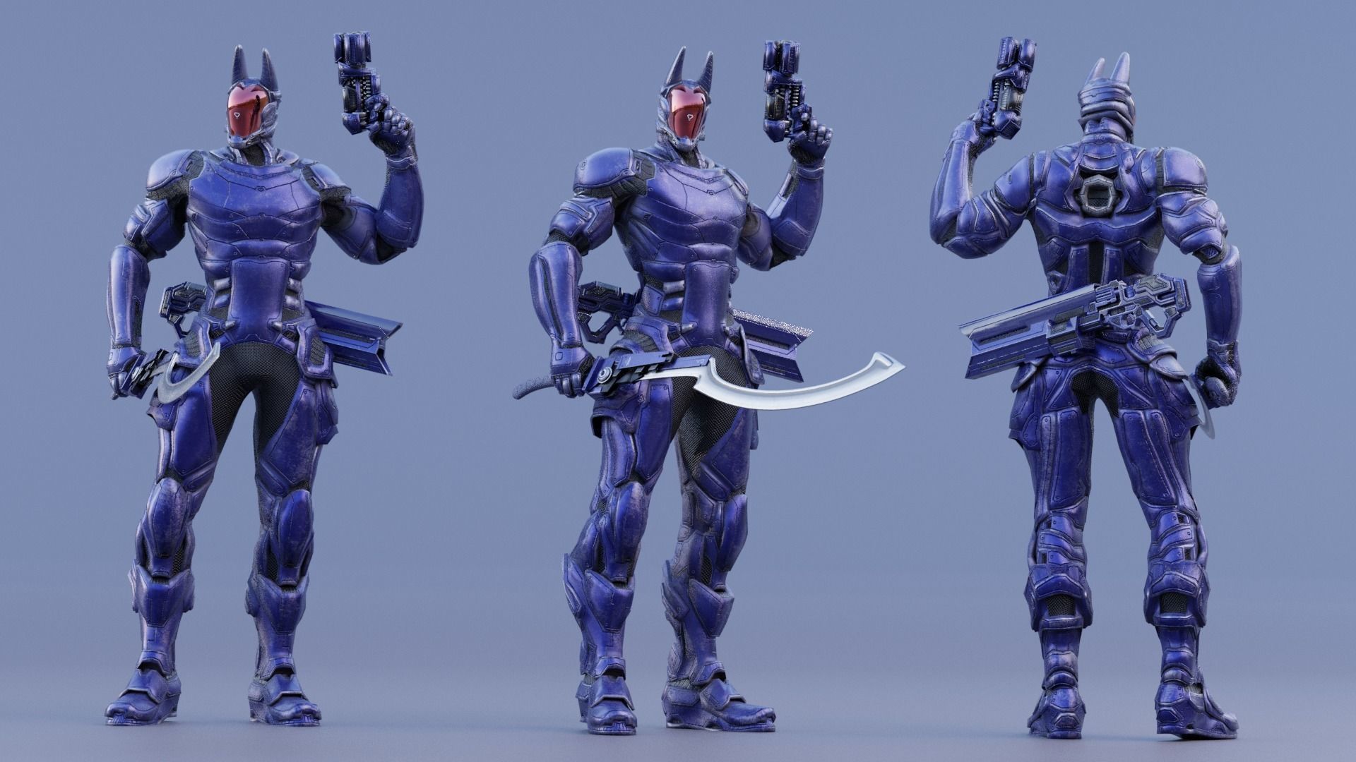 LOW POLY ROBOT -  ANUBIS  Low-poly 3D model_9