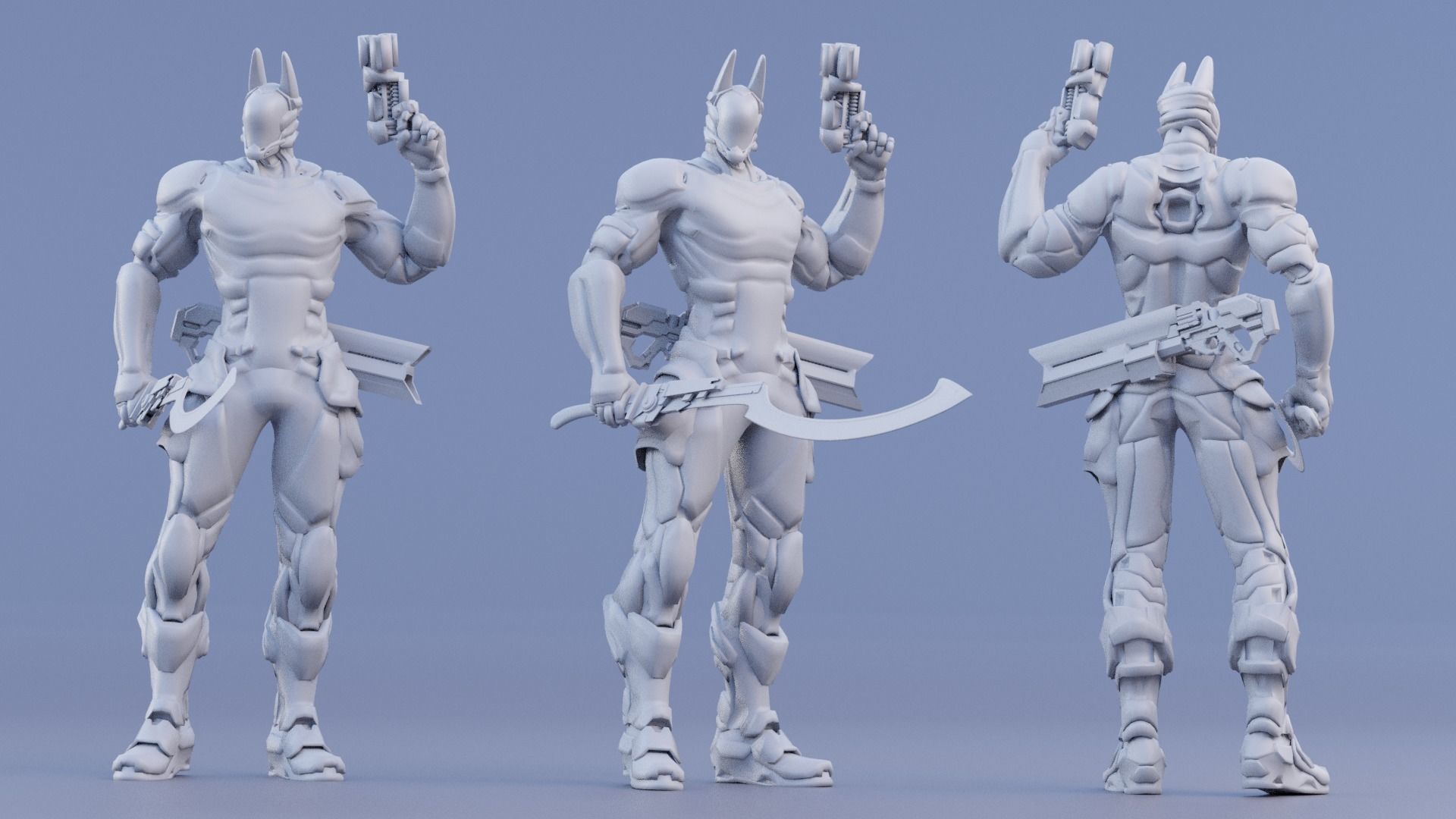 LOW POLY ROBOT -  ANUBIS  Low-poly 3D model_15