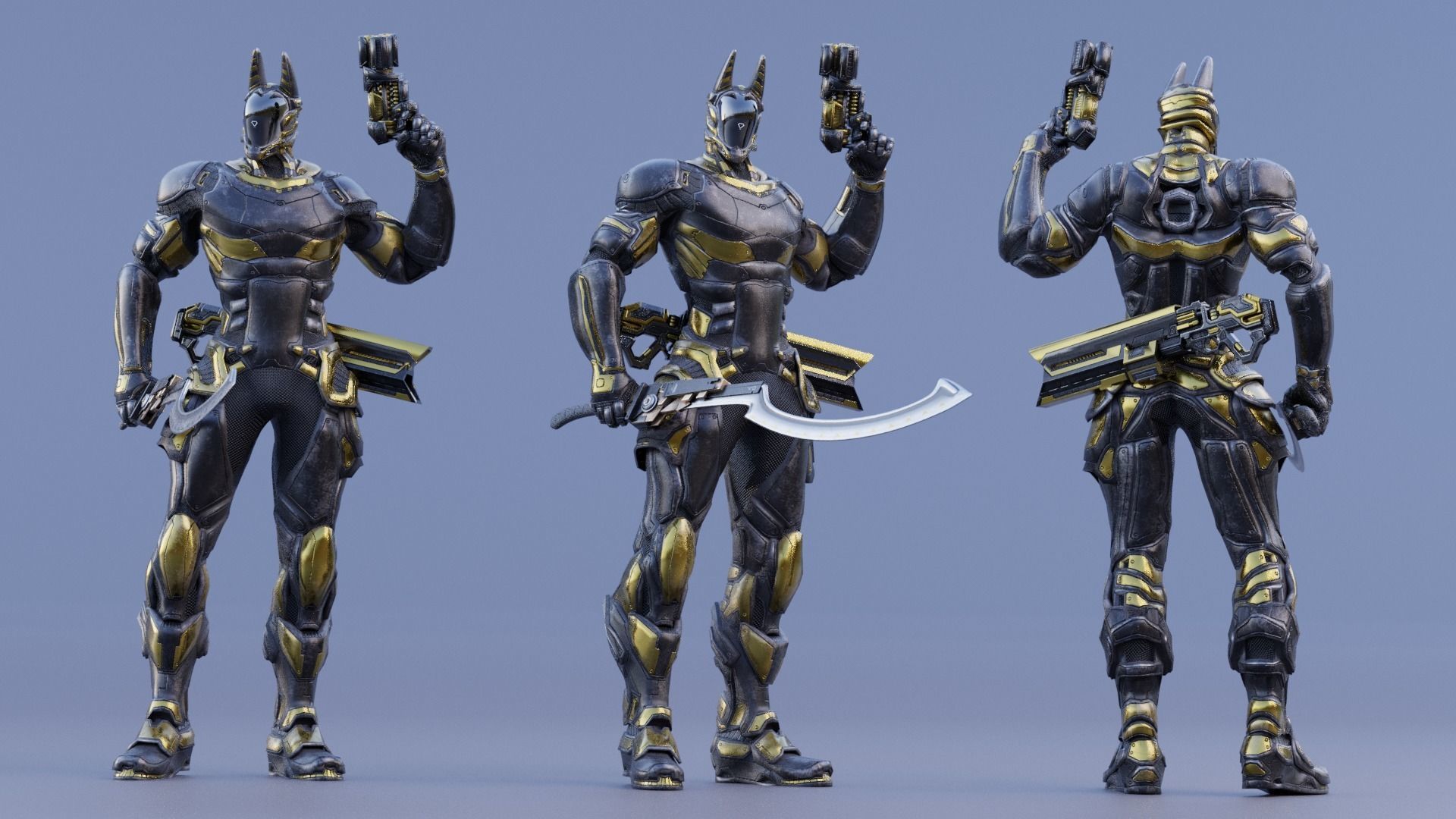 LOW POLY ROBOT -  ANUBIS  Low-poly 3D model_14