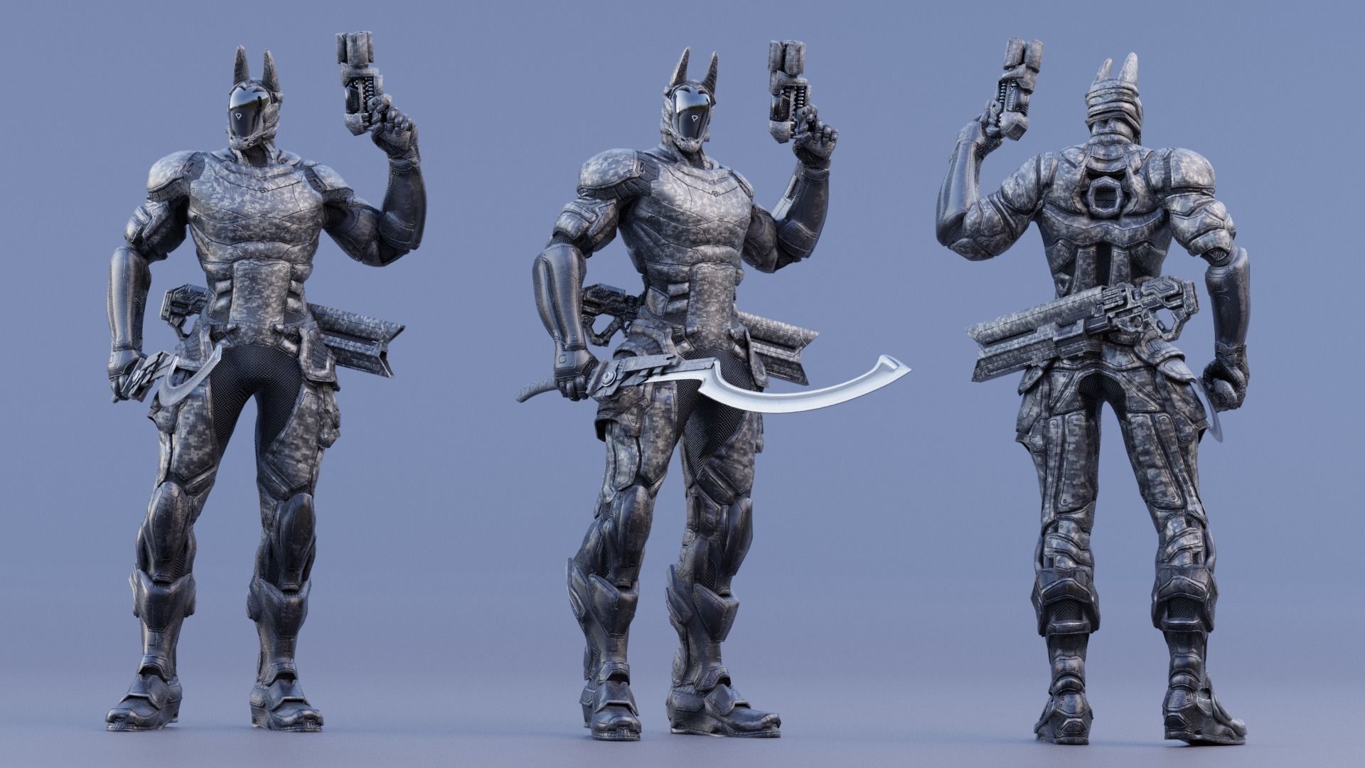 LOW POLY ROBOT -  ANUBIS  Low-poly 3D model_13