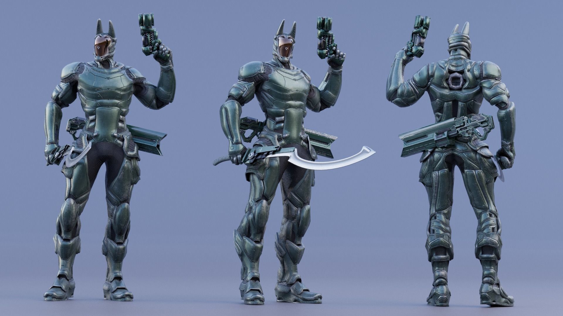 LOW POLY ROBOT -  ANUBIS  Low-poly 3D model_11