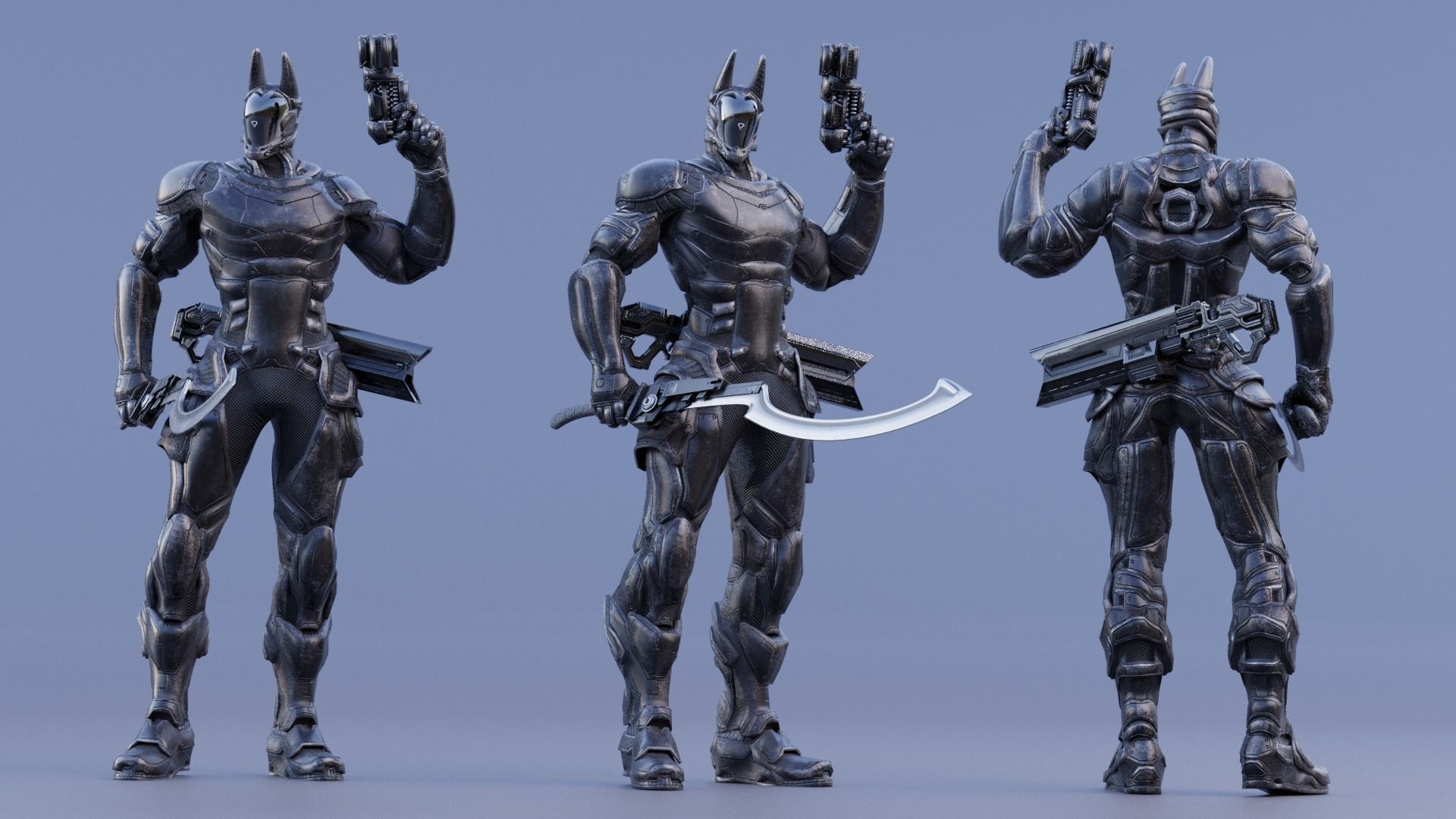 LOW POLY ROBOT -  ANUBIS  Low-poly 3D model_8