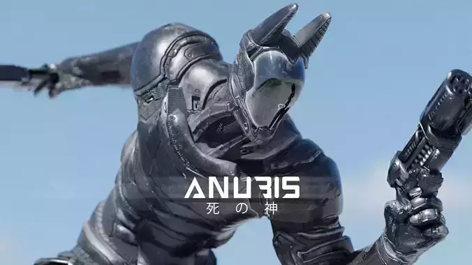 LOW POLY ROBOT -  ANUBIS  Low-poly 3D model