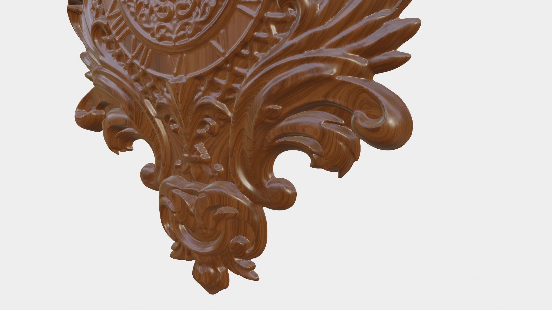 Wooden Clock Decor For Wood Carving 3D print model_5