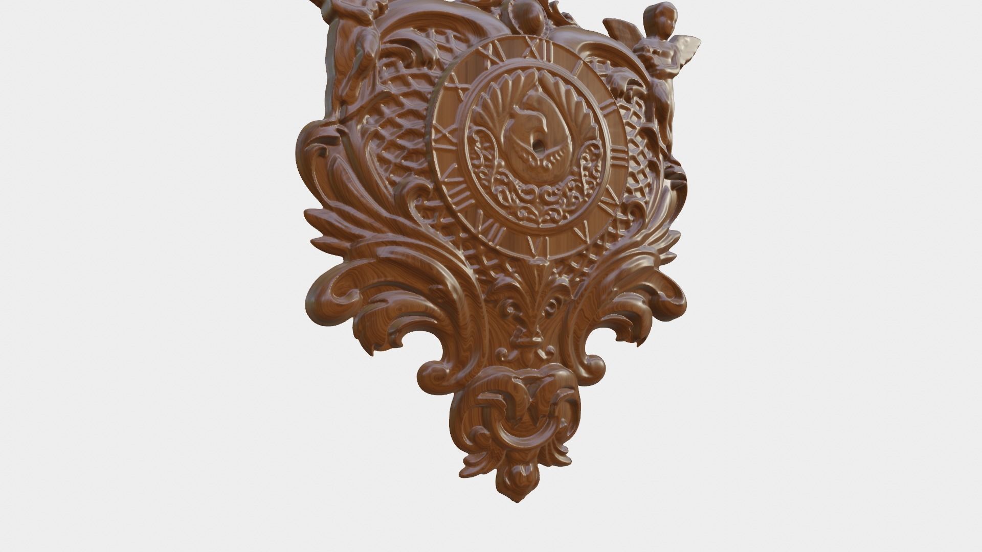 Wooden Clock Decor For Wood Carving 3D print model_2