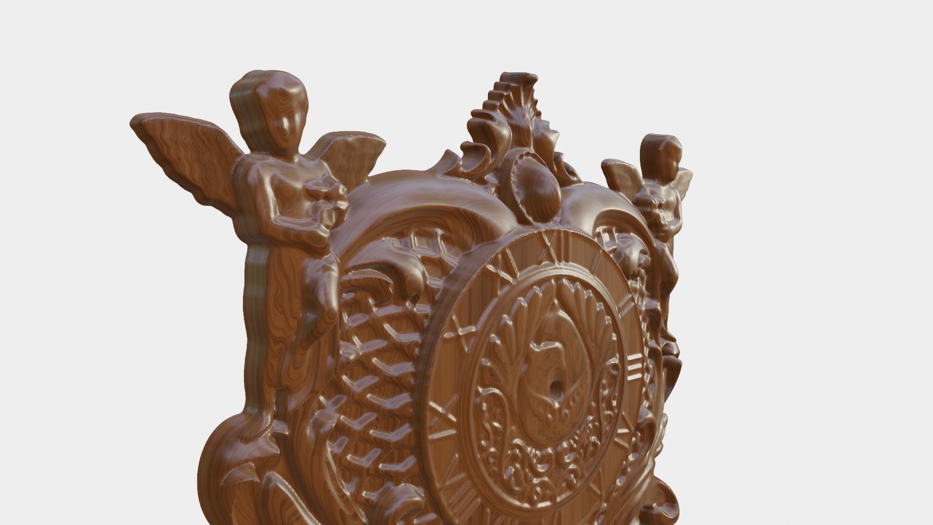 Wooden Clock Decor For Wood Carving 3D print model_1