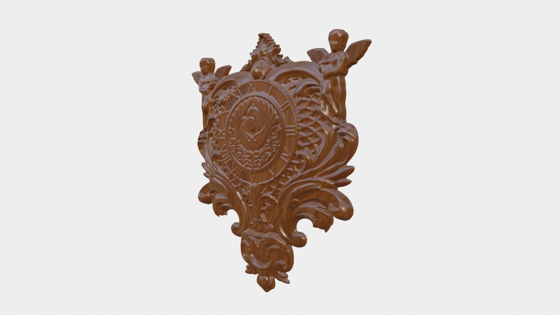 Wooden Clock Decor For Wood Carving 3D print model_4