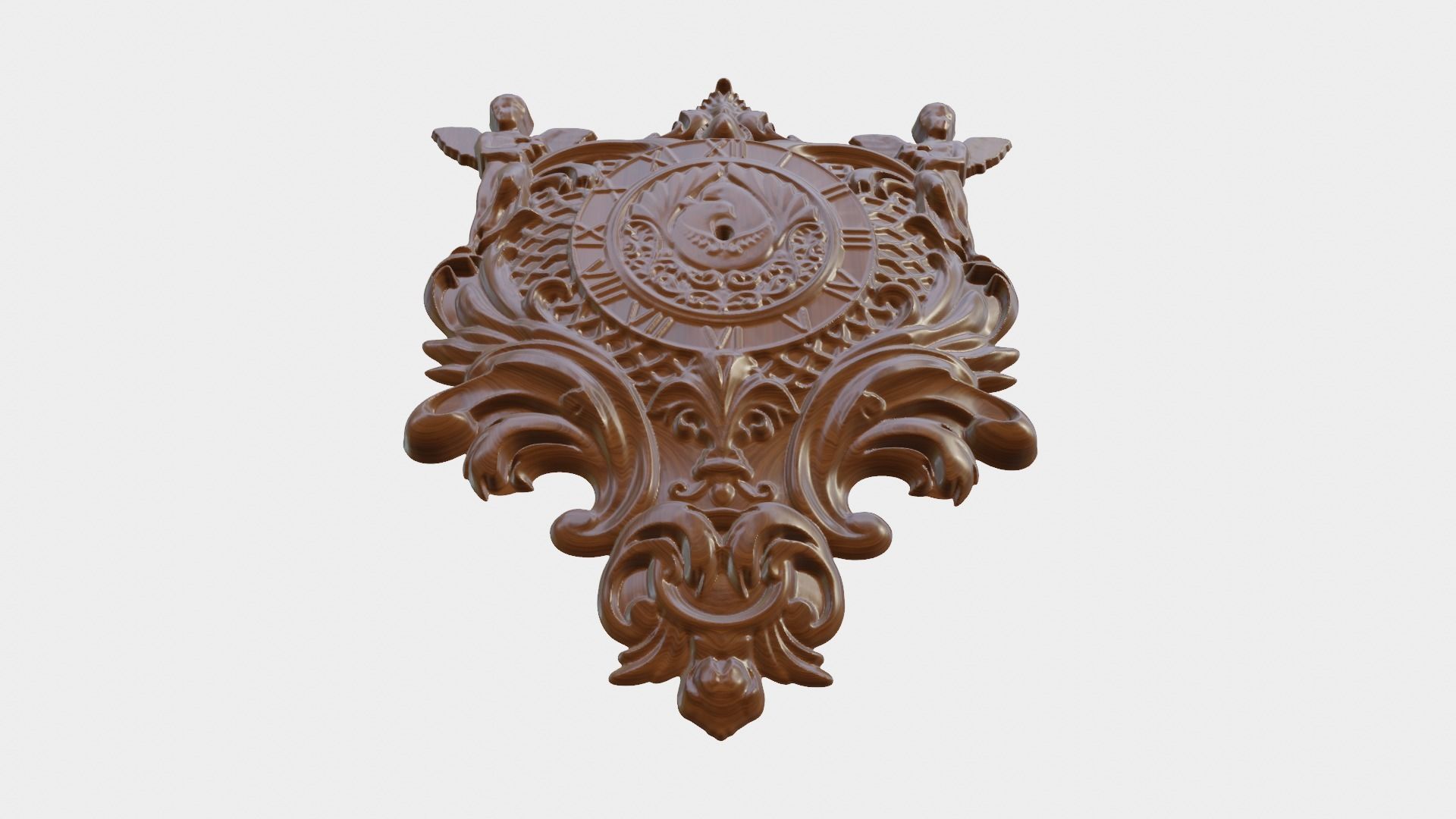 Wooden Clock Decor For Wood Carving 3D print model_3