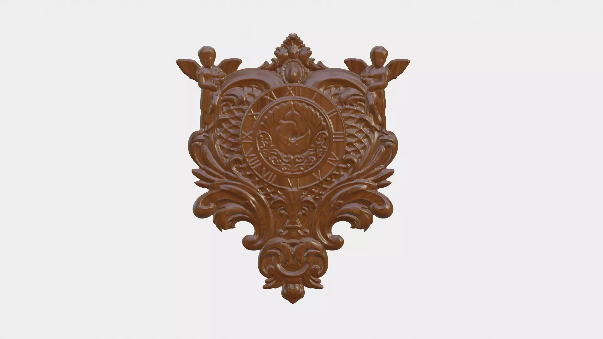 Wooden Clock Decor For Wood Carving 3D print model_0