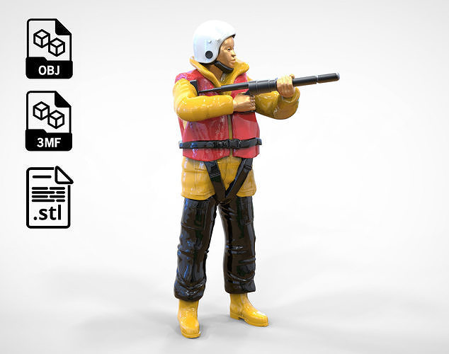 N8 Rescue crew with Launcher 3D print model