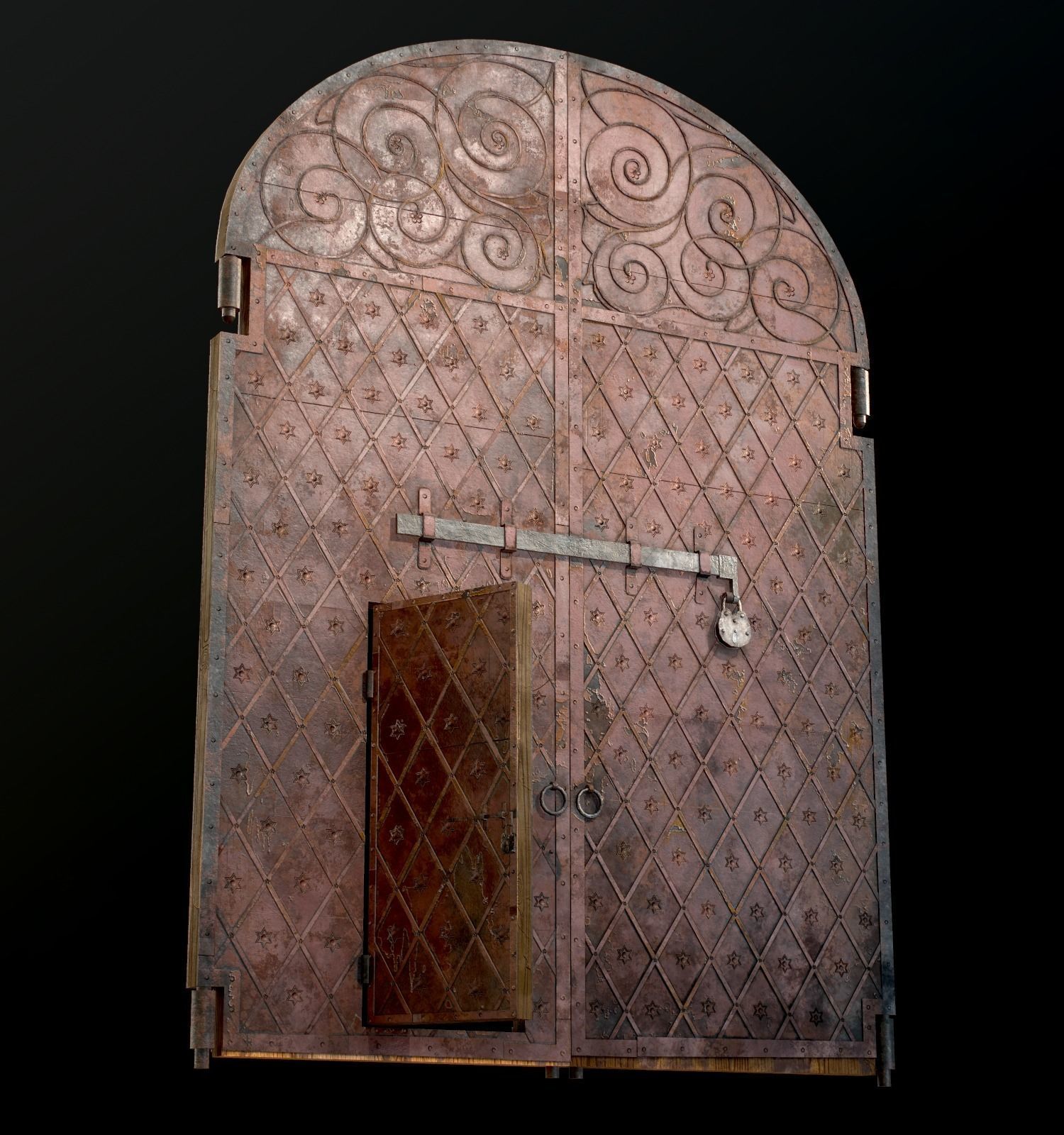 Five Medieval Doors 3D Model Collection_24