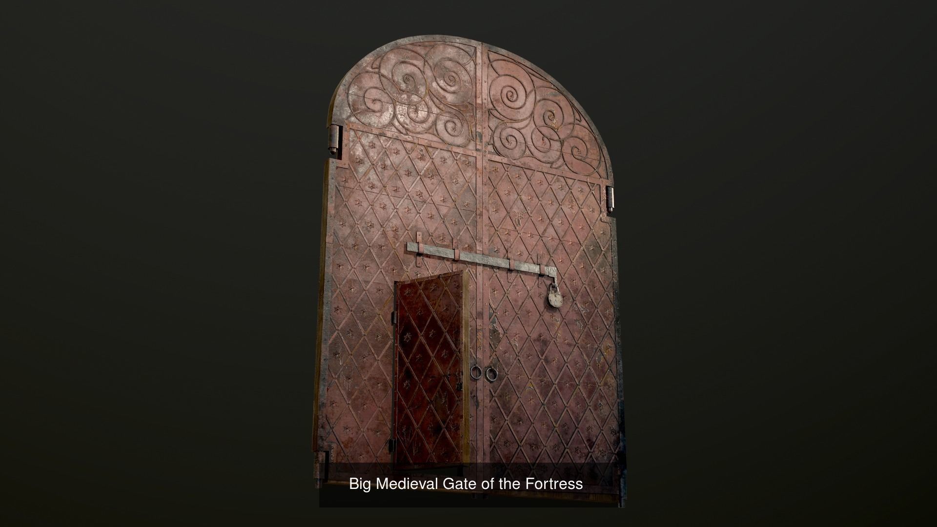 Five Medieval Doors 3D Model Collection_4