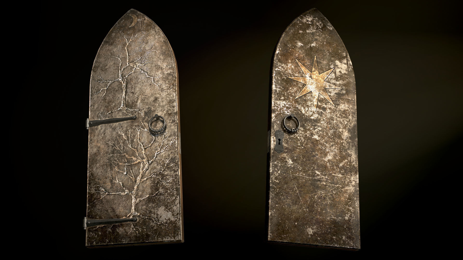 Five Medieval Doors 3D Model Collection_38