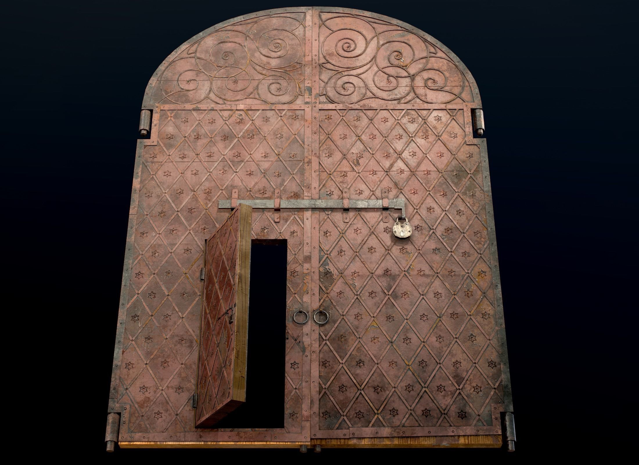 Five Medieval Doors 3D Model Collection_33
