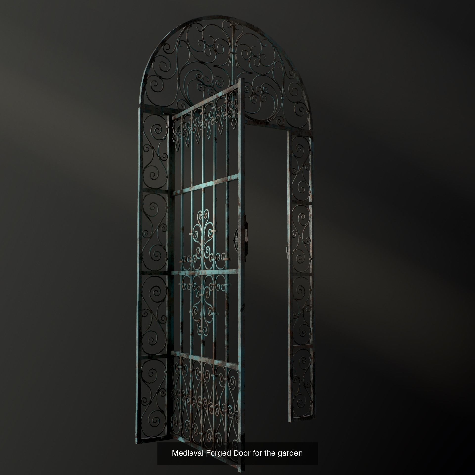 Five Medieval Doors 3D Model Collection_3