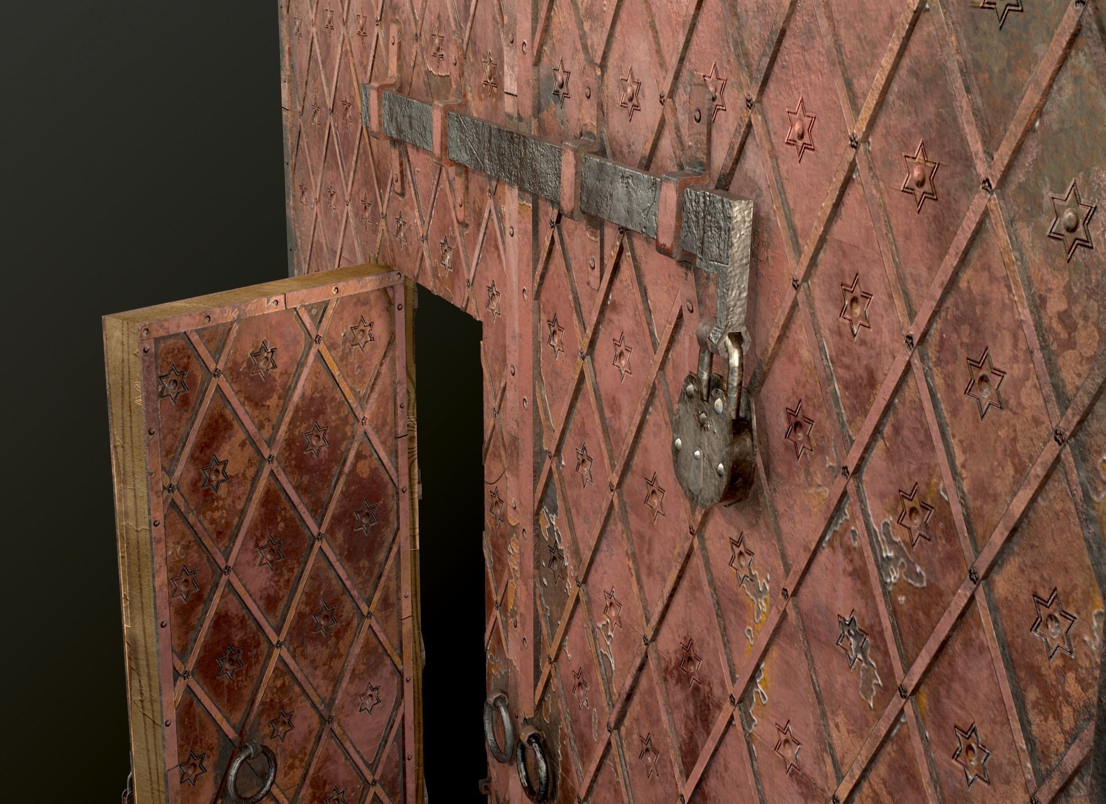 Five Medieval Doors 3D Model Collection_30