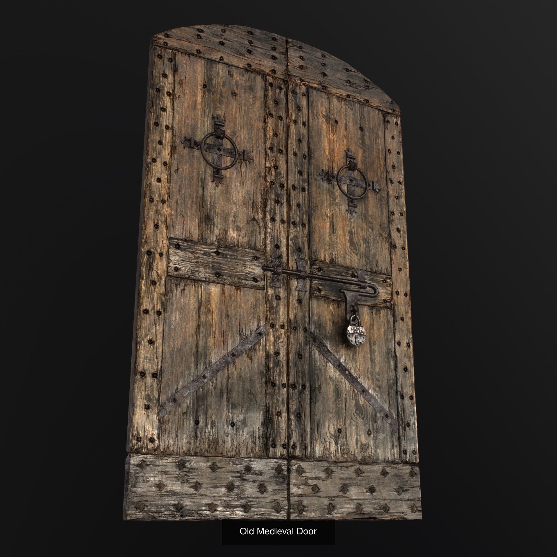 Five Medieval Doors 3D Model Collection_1
